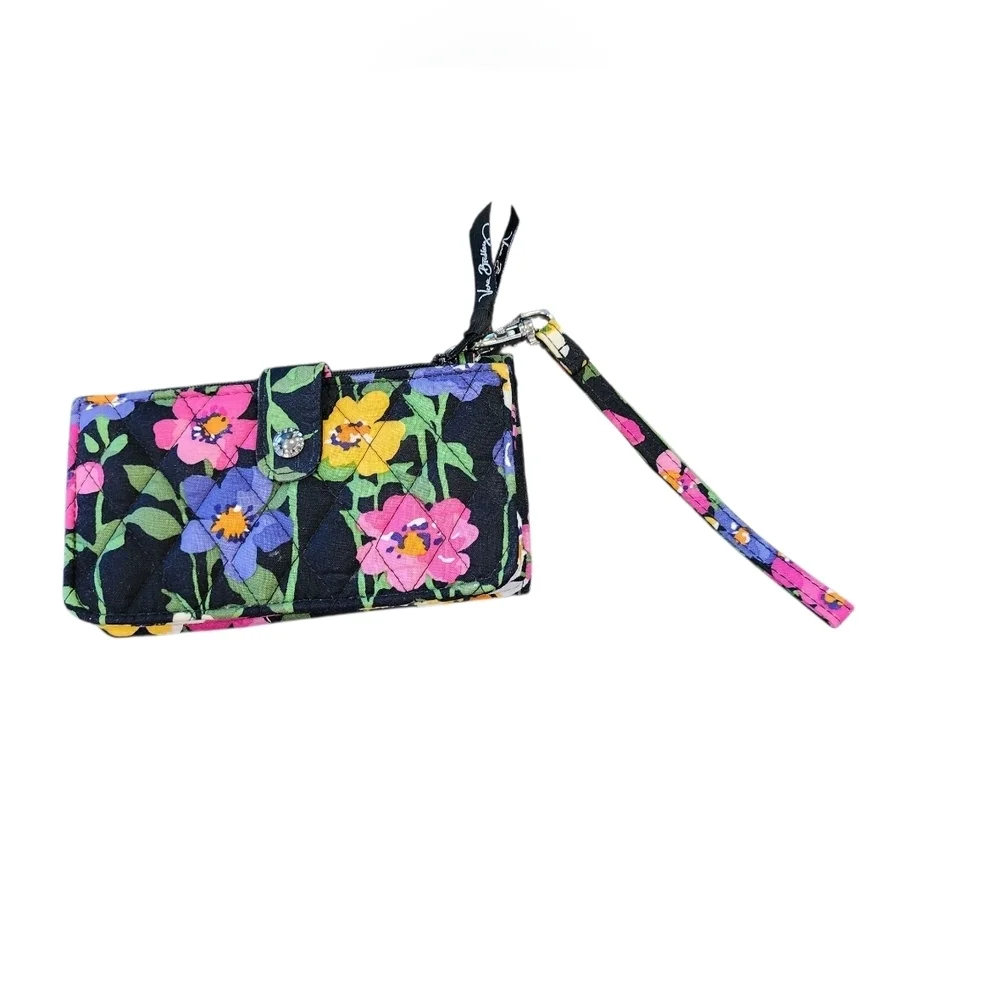 Vera Bradley Black Floral Wristlet